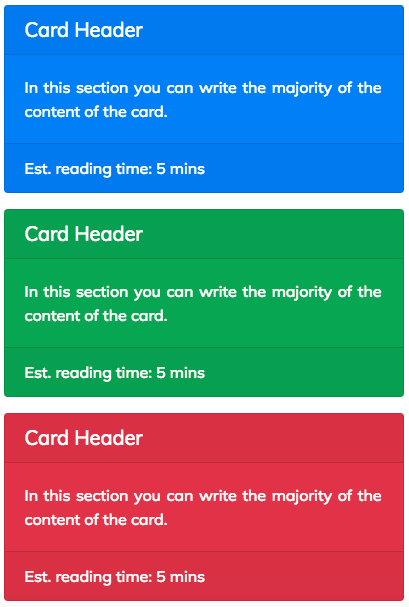 Cards with contextual colours